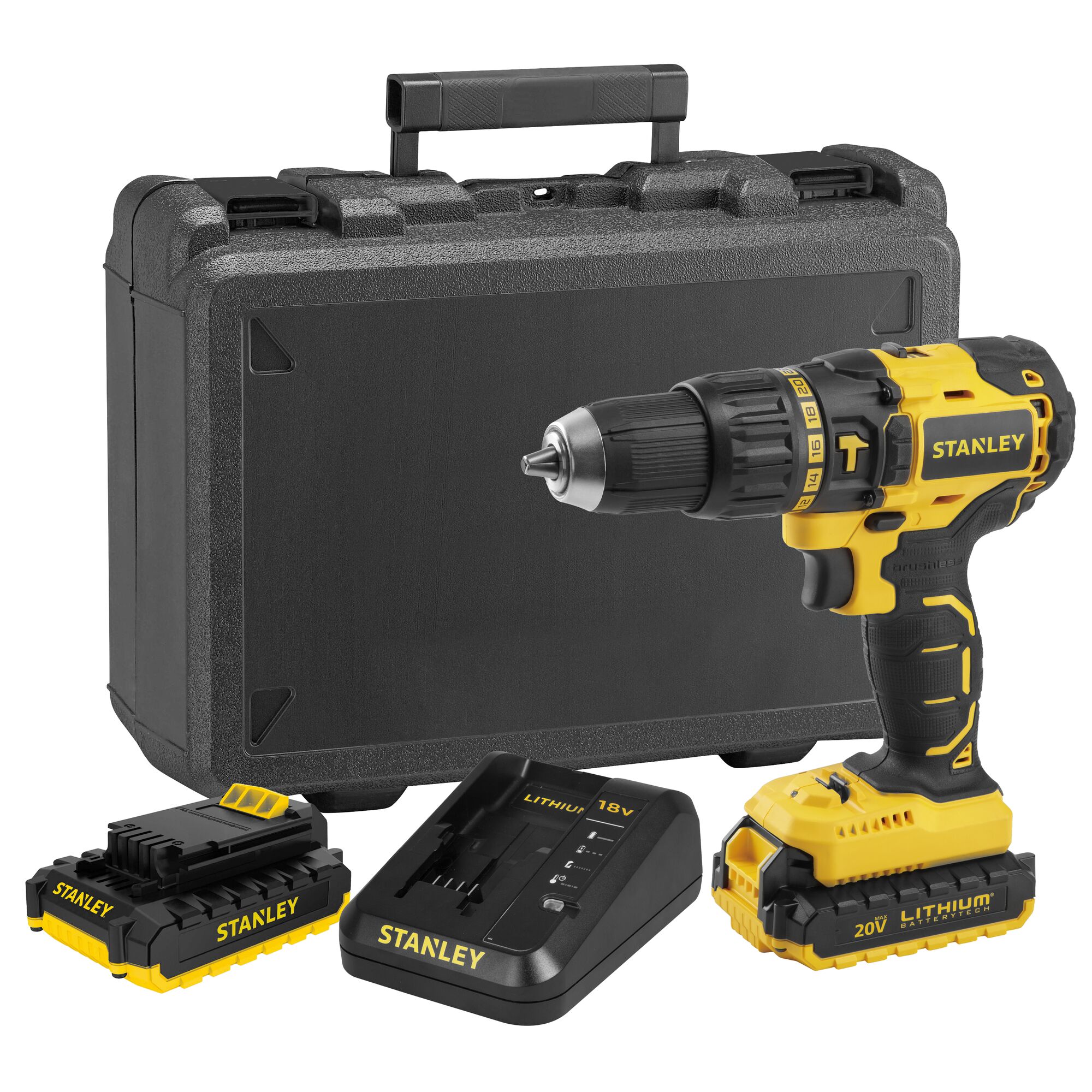 STANLEY 18V MAX Cordless Brushless Hammer Drill STANLEY