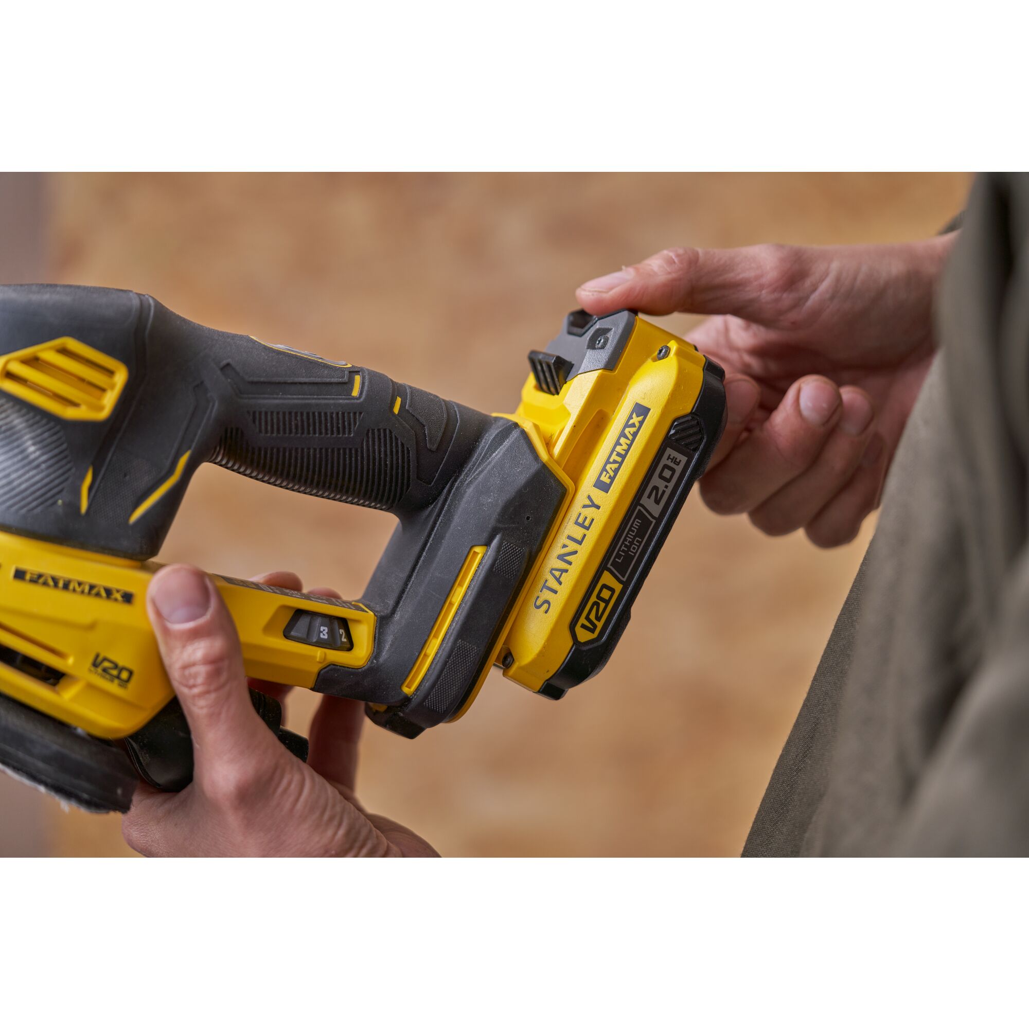 18V STANLEY FATMAX V20 Cordless Detail Sander with 1 x 2.0Ah